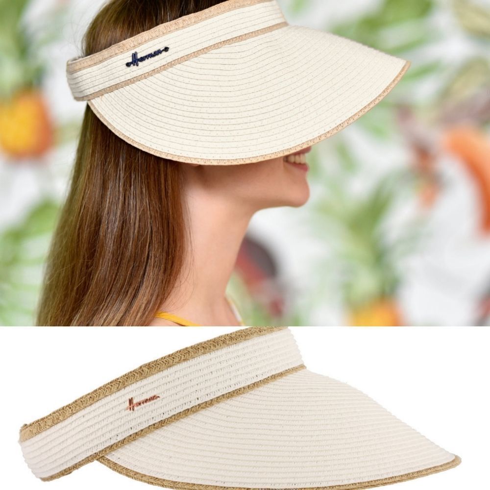 HERMAN'S Two-tone paper straw visor Sun Hat